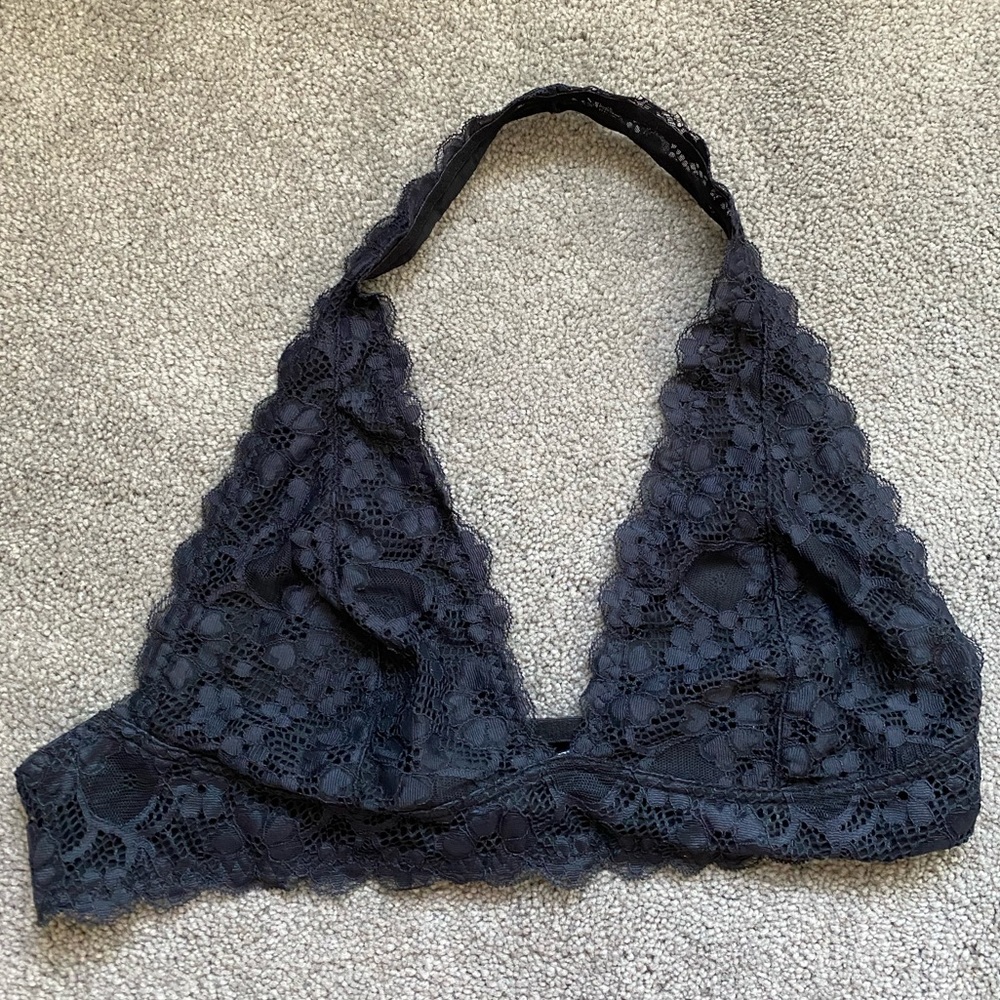 Black Halter Bralette with Clasp